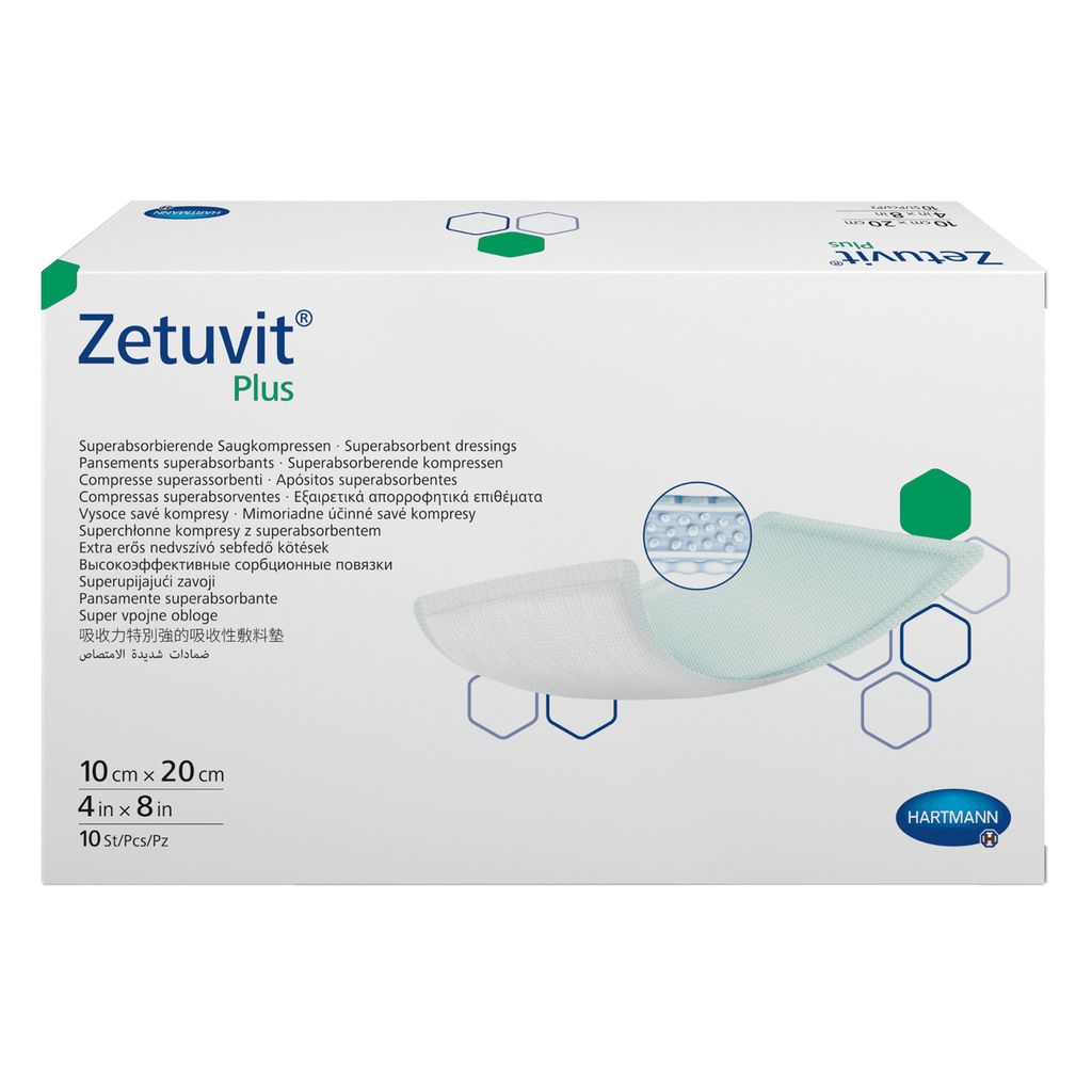 фото упаковки Zetuvit Plus Повязка суперабсорбирующая, 10см х 20см, повязка стерильная, 10 шт. фото упаковки Zetuvit Plus Повязка суперабсорбирующая