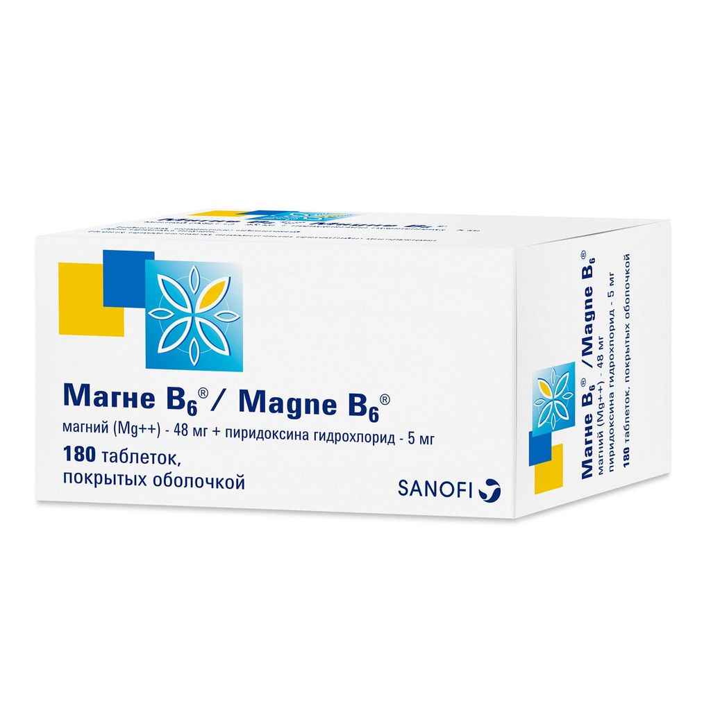 Магне B6, таблетки, покрытые пленочной оболочкой, 180 шт.