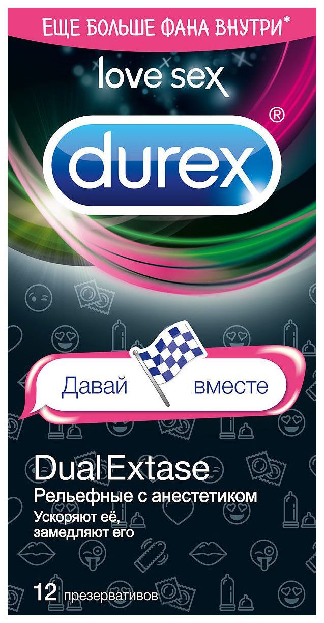 фото упаковки Презервативы Durex Dual extase  emoji