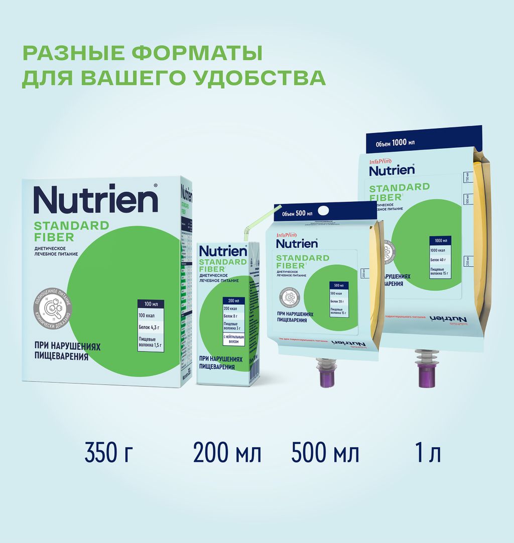 Nutrien Standard Fiber, смесь сухая, с нейтральным вкусом, 350 г, 1 шт.