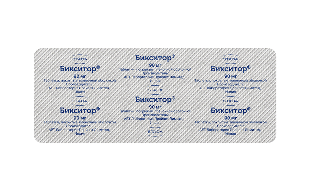 Бикситор, 60 мг, таблетки, покрытые пленочной оболочкой, 30 шт.