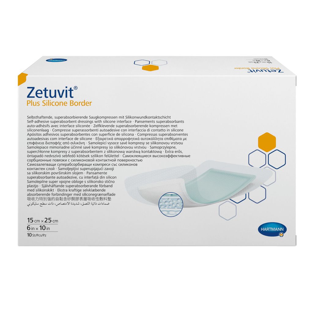 фото упаковки Zetuvit Plus Silicone Border Повязка суперабсорбирующая