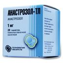 Анастрозол-ТЛ, 1 мг, таблетки, покрытые пленочной оболочкой, 28 шт.