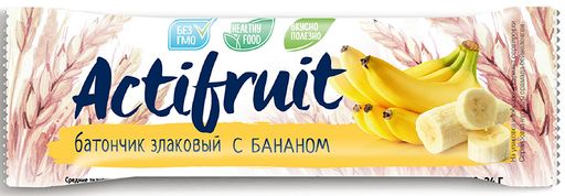 Актифрут Батончик злаковый банан, 24 г, 1 шт.
