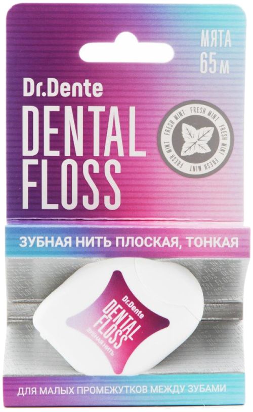 Dr. Dente Зубная нить плоская, 65 м, нить зубная, 1 шт.