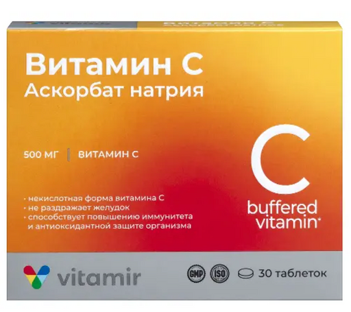 Витамир Витамин С аскорбат натрия, таблетки, 30 шт.