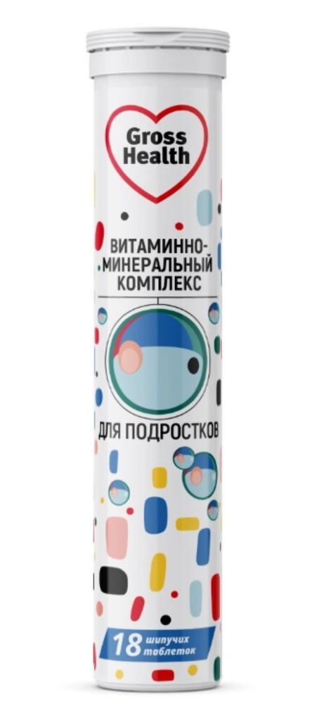 Гроссхелс Витаминно-минеральный комплекс для подростков, таблетки шипучие, 4,4г, 18 шт.