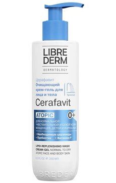 Librederm Cerafavit крем-гель для душа с церамидами и пребиотиком, гель для душа, 250 мл, 1 шт.