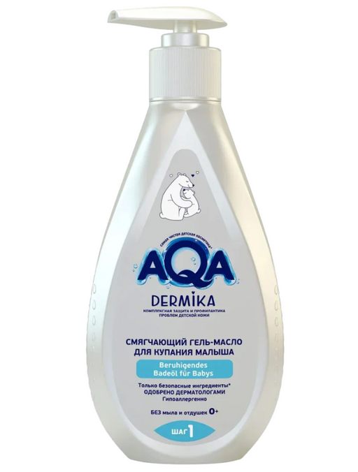 AQA Dermika Смягчающий гель-масло для купания малыша, 250 мл, 1 шт.
