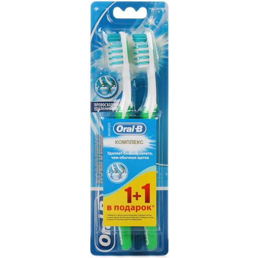 Oral-B Комплекс Глубокая чистка Зубная щетка средняя 1+1, щетка зубная, средней жесткости, 1 шт.