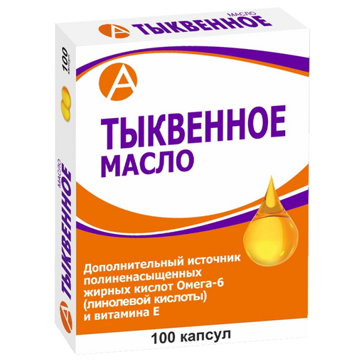 Тыквенное масло, 340 мг, капсулы, 100 шт.