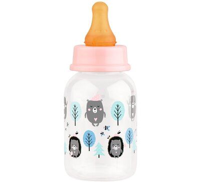 Lubby Бутылочка с латексной соской, арт. 13565, для детей с рождения, бутылочка для кормления, в ассортименте, 125 мл, 1 шт.