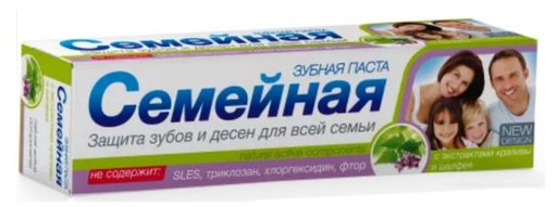 Зубная паста Семейная с экстрактами крапивы и шалфея, паста зубная, 124 г, 1 шт.