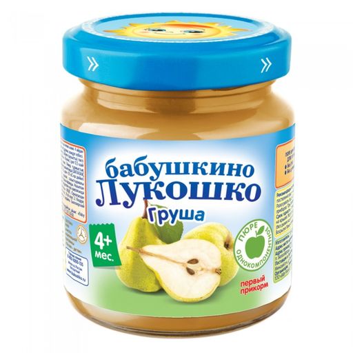 Бабушкино Лукошко Пюре груша, пюре, 100 г, 1 шт.