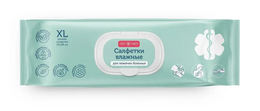 ComForte Салфетки влажные для ухода за лежачими больными, XL, 20х28см, салфетки, 60 шт.