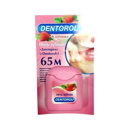 Dentorol нить зубная, 65 м, нить зубная, клубника, 1 шт.