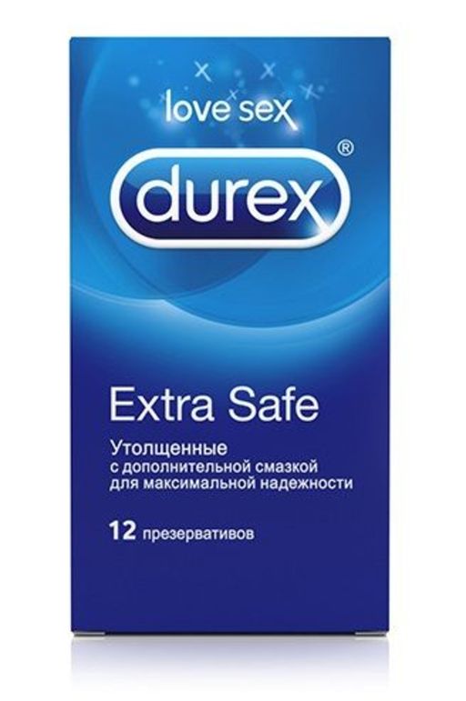 Презервативы Durex Extra Safe, презерватив, гладкие, утолщенные, 12 шт.